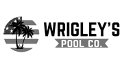 Wrigley's Pool Co. logo with a circular palm-tree emblem beside the bold wordmark.